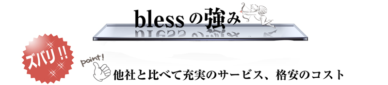 blessの強み　ズバリ!!他社と比べて充実のサービス、格安コスト