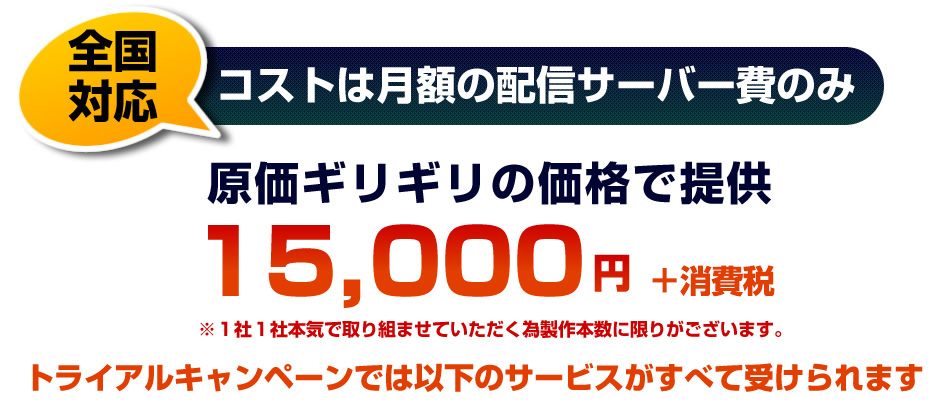 コストは月額コンサル料のみ